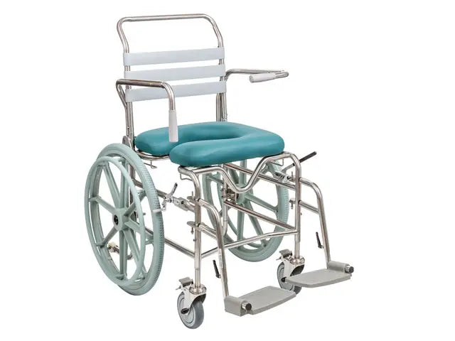 Shower Commode, Self Propelled, Swingaway Footplate, Height Adjustable, 460mm, Juvo
