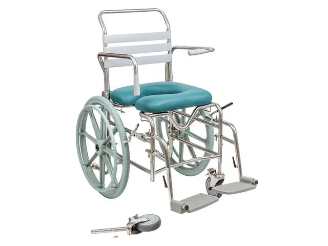 Shower Commode, Self Propelled, Swingaway Footplate, Height Adjustable, 460mm, Juvo
