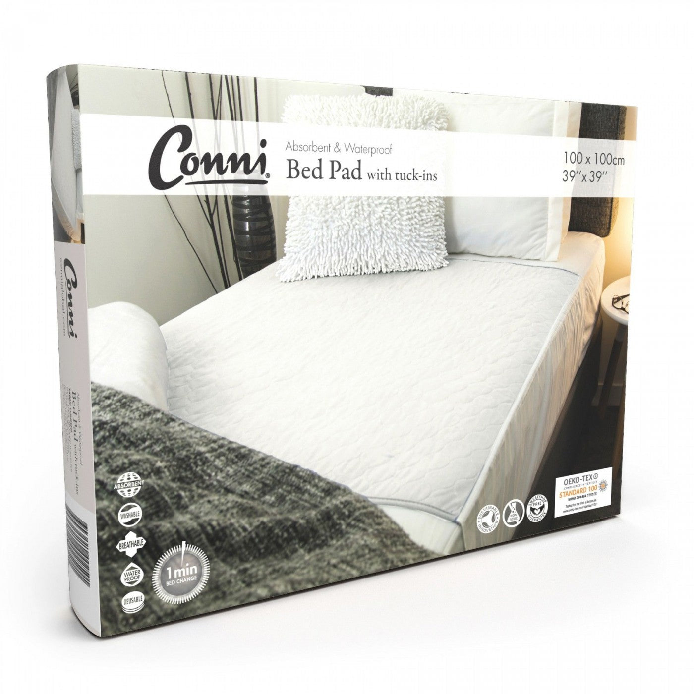 Conni Reusable Bed Pad with Tuck-Ins