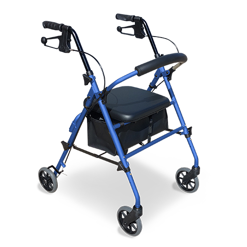 Adjustable Height Seat Walker 6" Wheels