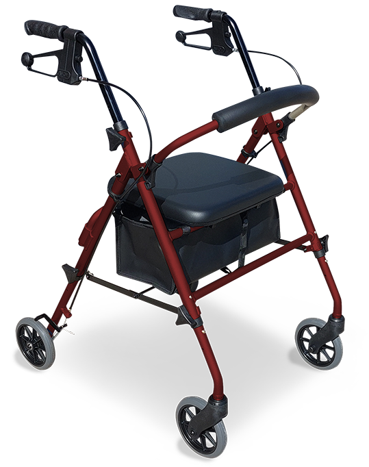 Adjustable Height Seat Walker 6" Wheels