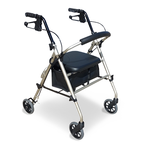 Adjustable Height Seat Walker 6" Wheels